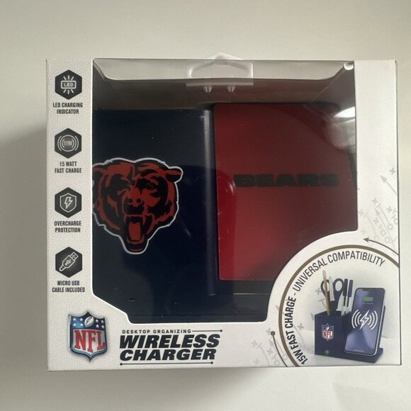 OFFICIAL Soar NFL CHICAGO BEARS 15W high Wireless Charging Stand, case friendly - Picture 1 of 10